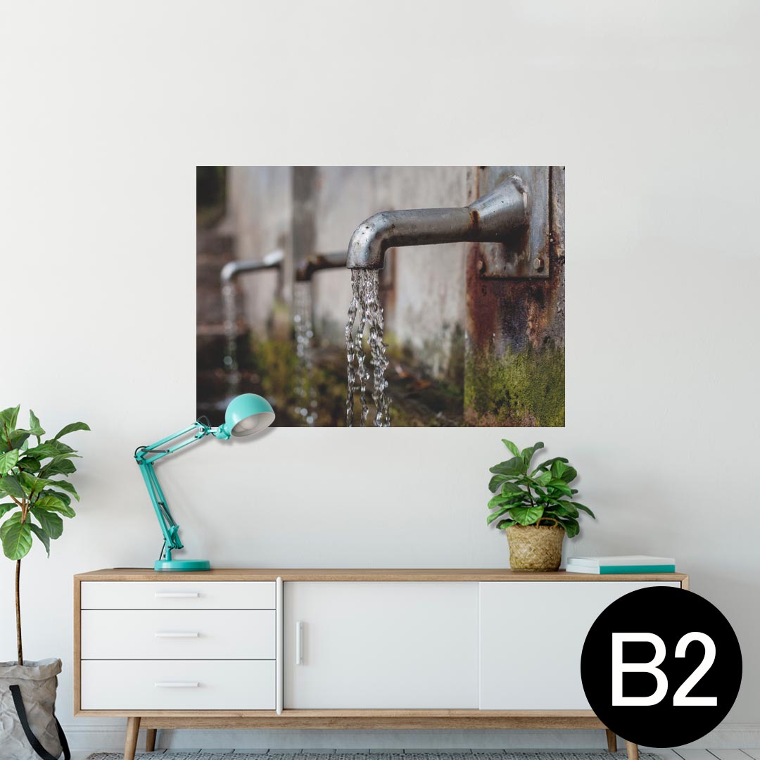 ポスター ウォールステッカー シール式ステッカー 飾り 515×728mm B2 写真 フォト 壁 インテリア おしゃれ 剥がせる wall sticker poster 023267 水道　写真　風景(3)