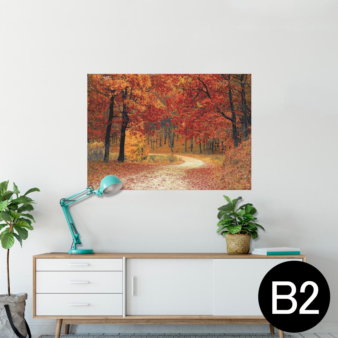 ポスター ウォールステッカー シール式ステッカー 飾り 515×728mm B2 写真 フォト 壁 インテリア おしゃれ 剥がせる wall sticker poster 023727 紅葉　秋
