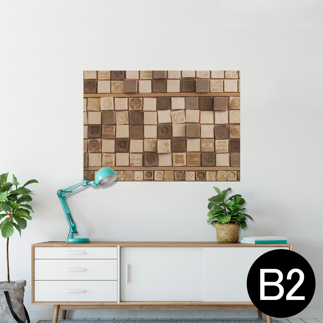 ポスター ウォールステッカー シール式ステッカー 飾り 515×728mm B2 写真 フォト 壁 インテリア おしゃれ 剥がせる wall sticker poster 023813 石鹸 サボン 柄
