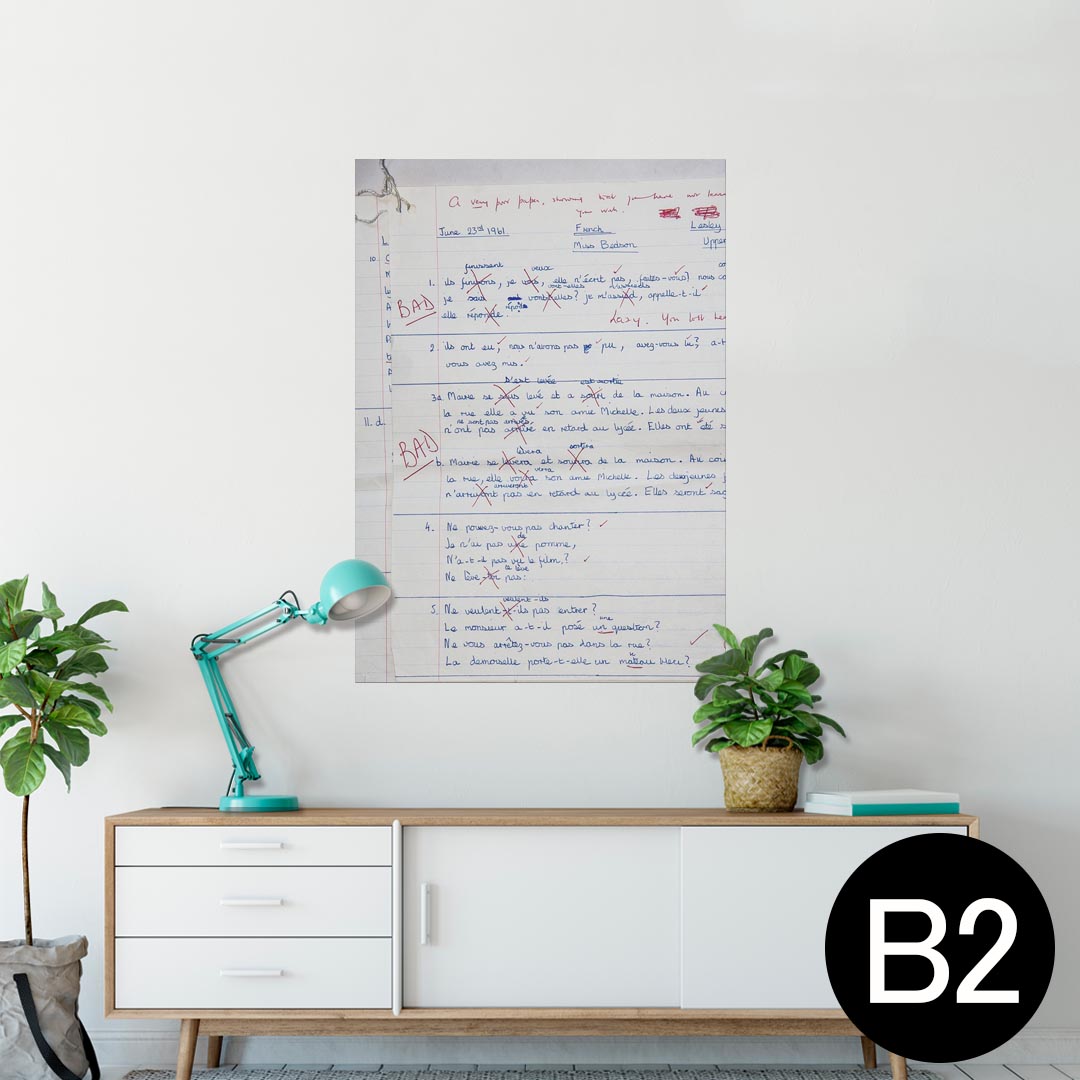 ポスター ウォールステッカー シール式ステッカー 飾り 515×728mm B2 写真 フォト 壁 インテリア おしゃれ 剥がせる wall sticker poster 025645 文字 勉強 テキスト