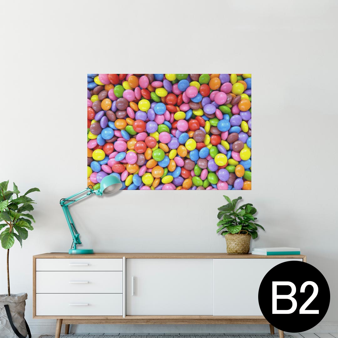 楽天kabeコレポスター ウォールステッカー シール式ステッカー 飾り 515×728mm B2 写真 フォト 壁 インテリア おしゃれ 剥がせる wall sticker poster 025841 チョコレート　お菓子　カラフル