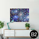 ポスター ウォールステッカー シール式ステッカー 飾り 515×728mm B2 写真 フォト 壁 インテリア おしゃれ 剥がせる wall sticker poster 025876 星 スター カラフル 花火