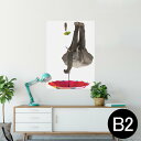 ポスター ウォールステッカー シール式ステッカー 飾り 515×728mm B2 写真 フォト 壁 インテリア おしゃれ 剥がせる wall sticker poster 025968 動物 ゾウ ミーアキャット 傘