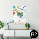 ポスター ウォールステッカー シール式ステッカー 飾り 515×728mm B2 写真 フォト 壁 インテリア おしゃれ 剥がせる wall sticker poster 005285 鳥 花 バレンタイン