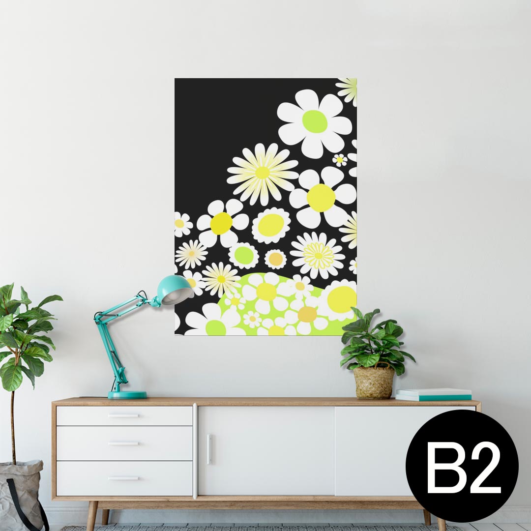 ポスター ウォールステッカー シール式ステッカー 飾り 515×728mm B2 写真 フォト 壁 インテリア おしゃれ 剥がせる wall sticker poster 005815 花　　黄緑