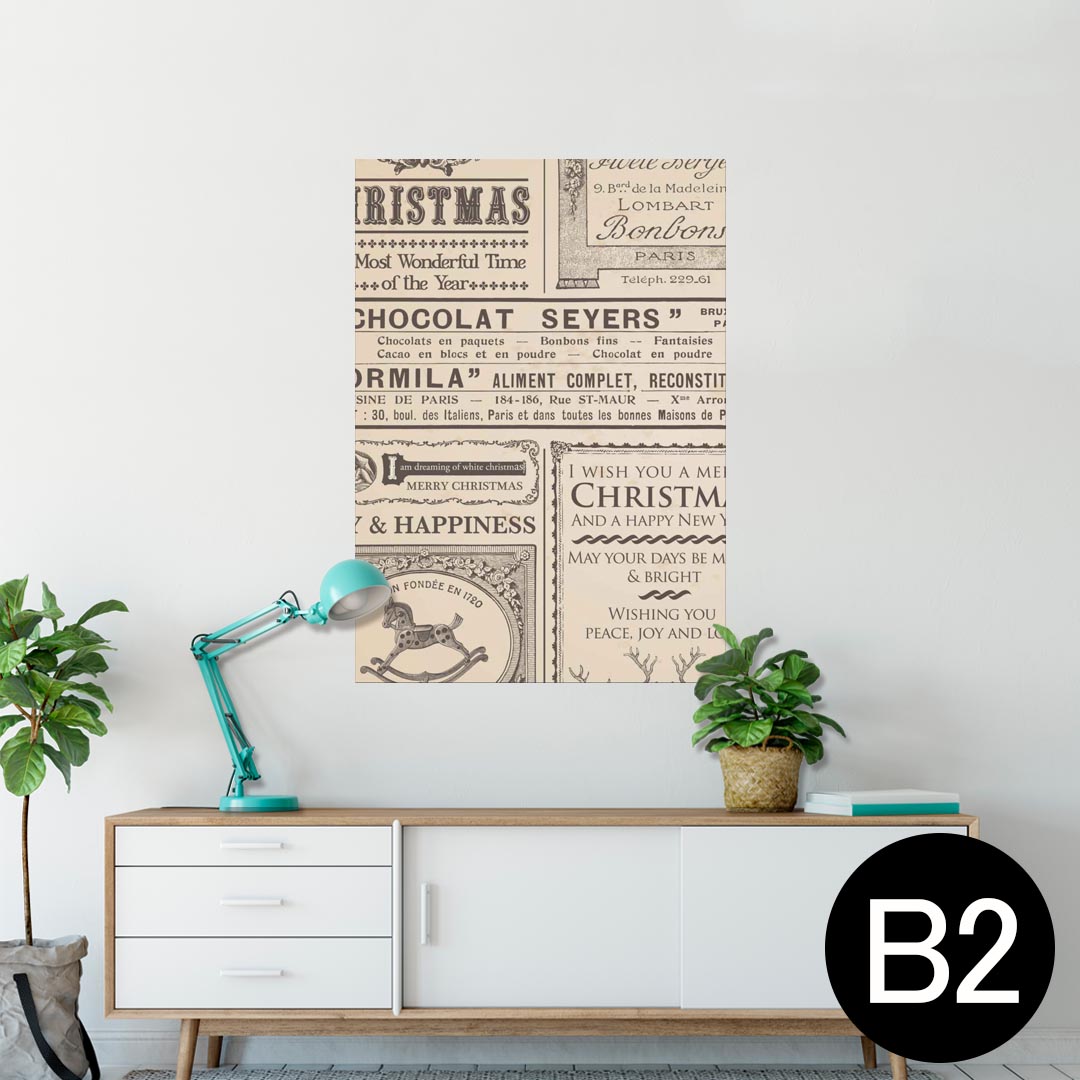 ポスター ウォールステッカー シール式ステッカー 飾り 515×728mm B2 写真 フォト 壁 インテリア おしゃれ 剥がせる wall sticker poster 006320 英語　文字　新聞