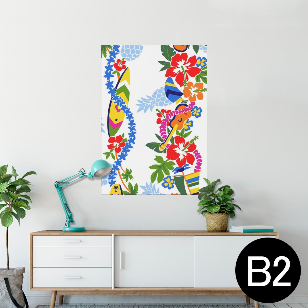 ポスター ウォールステッカー シール式ステッカー 飾り 515×728mm B2 写真 フォト 壁 インテリア おしゃれ 剥がせる wall sticker poster 006871 花　　ハワイ