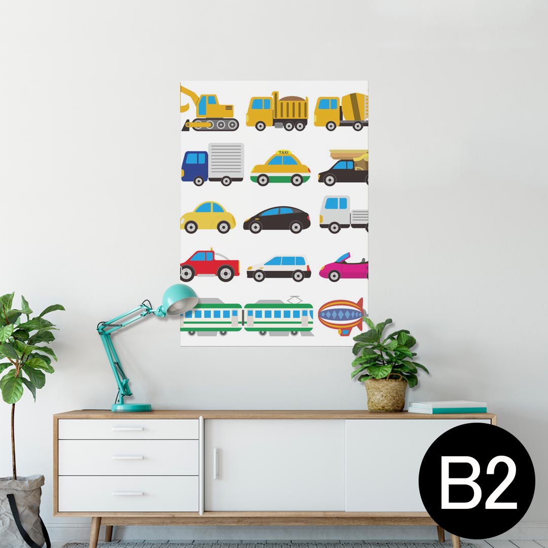 ポスター ウォールステッカー シール式ステッカー 飾り 515×728mm B2 写真 フォト 壁 インテリア おしゃれ 剥がせる wall sticker poster 009920 乗り物 こども イラスト