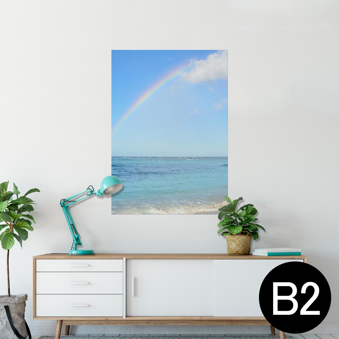 ポスター ウォールステッカー シール式ステッカー 飾り 515×728mm B2 写真 フォト 壁 インテリア おしゃれ 剥がせる wall sticker poster 010198 海　虹　写真のサムネイル