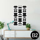 ポスター ウォールステッカー シール式ステッカー 飾り 515×728mm B2 写真 フォト 壁 インテリア おしゃれ 剥がせる wall sticker poster 011244 帽子 ひげ リボン