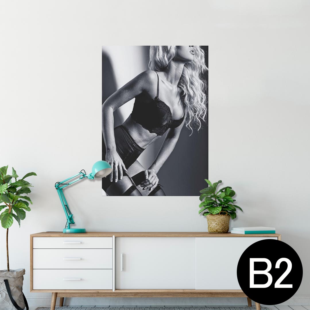 ポスター ウォールステッカー シール式ステッカー 飾り 515×728mm B2 写真 フォト 壁 インテリア おしゃれ 剥がせる wall sticker poster 012817 女性 写真