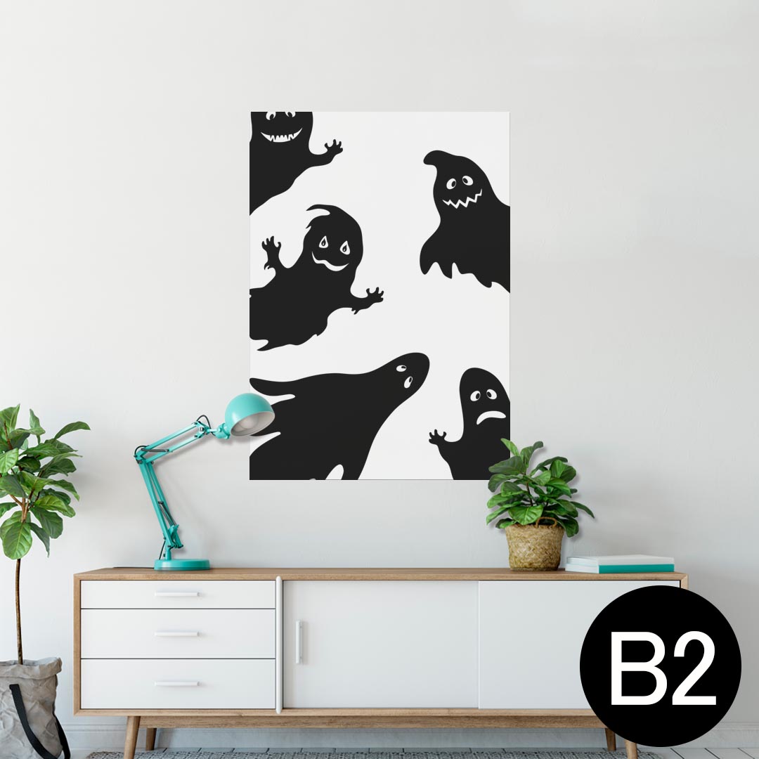 ポスター ウォールステッカー シール式ステッカー 飾り 515×728mm B2 写真 フォト 壁 インテリア おしゃれ 剥がせる wall sticker poster 013513 ハロウィン　おばけ　ゴースト