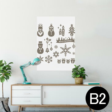 ポスター ウォールステッカー シール式ステッカー 飾り 515×728mm B2 写真 フォト 壁 インテリア おしゃれ 　剥がせる wall sticker poster 013850 クリスマス　サンタ　トナカイ