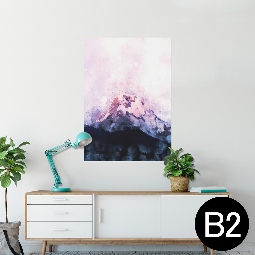 ポスター ウォールステッカー シール式ステッカー 飾り 515×728mm B2 写真 フォト 壁 インテリア おしゃれ 剥がせる wall sticker poster 014592 山　色彩　イラスト