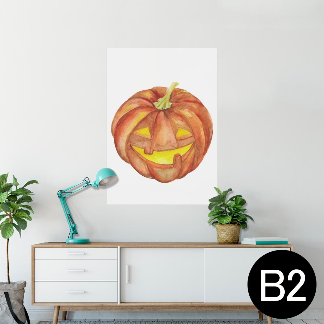 ポスター ウォールステッカー シール式ステッカー 飾り 515×728mm B2 写真 フォト 壁 インテリア おしゃれ 剥がせる wall sticker poster 014714 ハロウィン かぼちゃ
