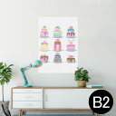 ポスター ウォールステッカー シール式ステッカー 飾り 515×728mm B2 写真 フォト 壁 インテリア おしゃれ 剥がせる wall sticker poster 015304 イースター たまご うさぎ ケーキ パステル