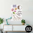 ポスター ウォールステッカー シール式ステッカー 飾り 515×728mm B2 写真 フォト 壁 インテリア おしゃれ 剥がせる wall sticker poster 015321 イースター たまご とり ケーキ パステル