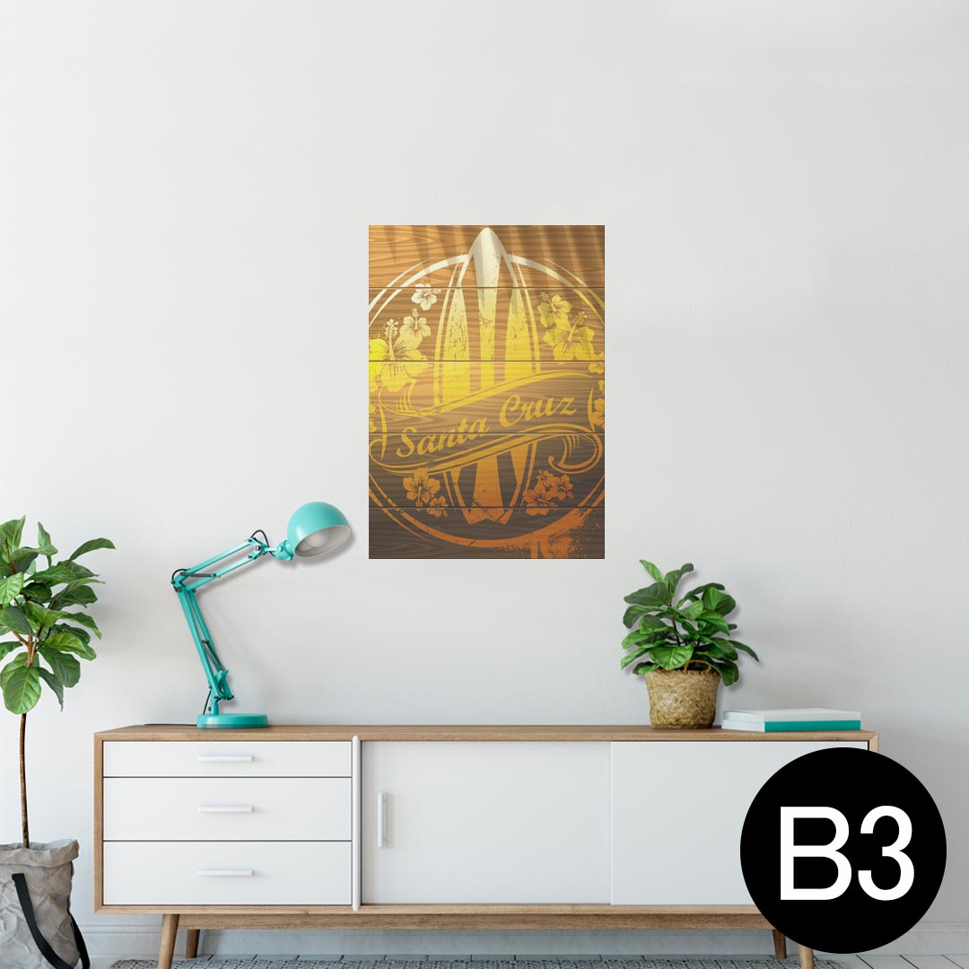 ポスター ウォールステッカー シール式ステッカー 飾り 364×515mm B3 写真 フォト 壁 インテリア おしゃれ 剥がせる wall sticker poster 001230 サーフィン　ハワイ