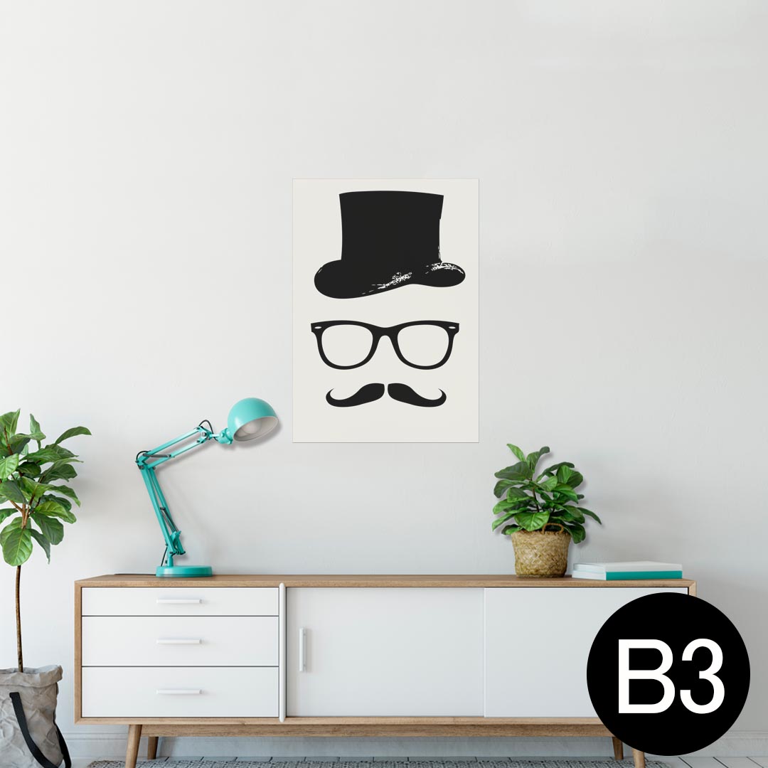 ポスター ウォールステッカー シール式ステッカー 飾り 364×515mm B3 写真 フォト 壁 インテリア おしゃれ 剥がせる wall sticker poster 001589 ひげ　おっさん