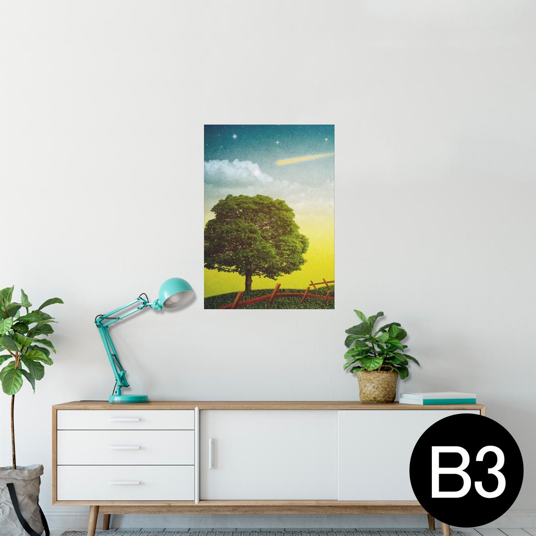 ポスター ウォールステッカー シール式ステッカー 飾り 364×515mm B3 写真 フォト 壁 インテリア おしゃれ 剥がせる wall sticker poster 002555 景色　風景　イラスト