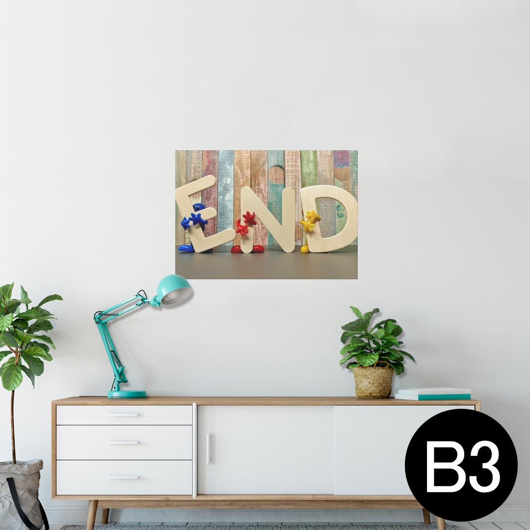 ポスター ウォールステッカー シール式ステッカー 飾り 364×515mm B3 写真 フォト 壁 インテリア おしゃれ 剥がせる wall sticker poster 025832 文字　手