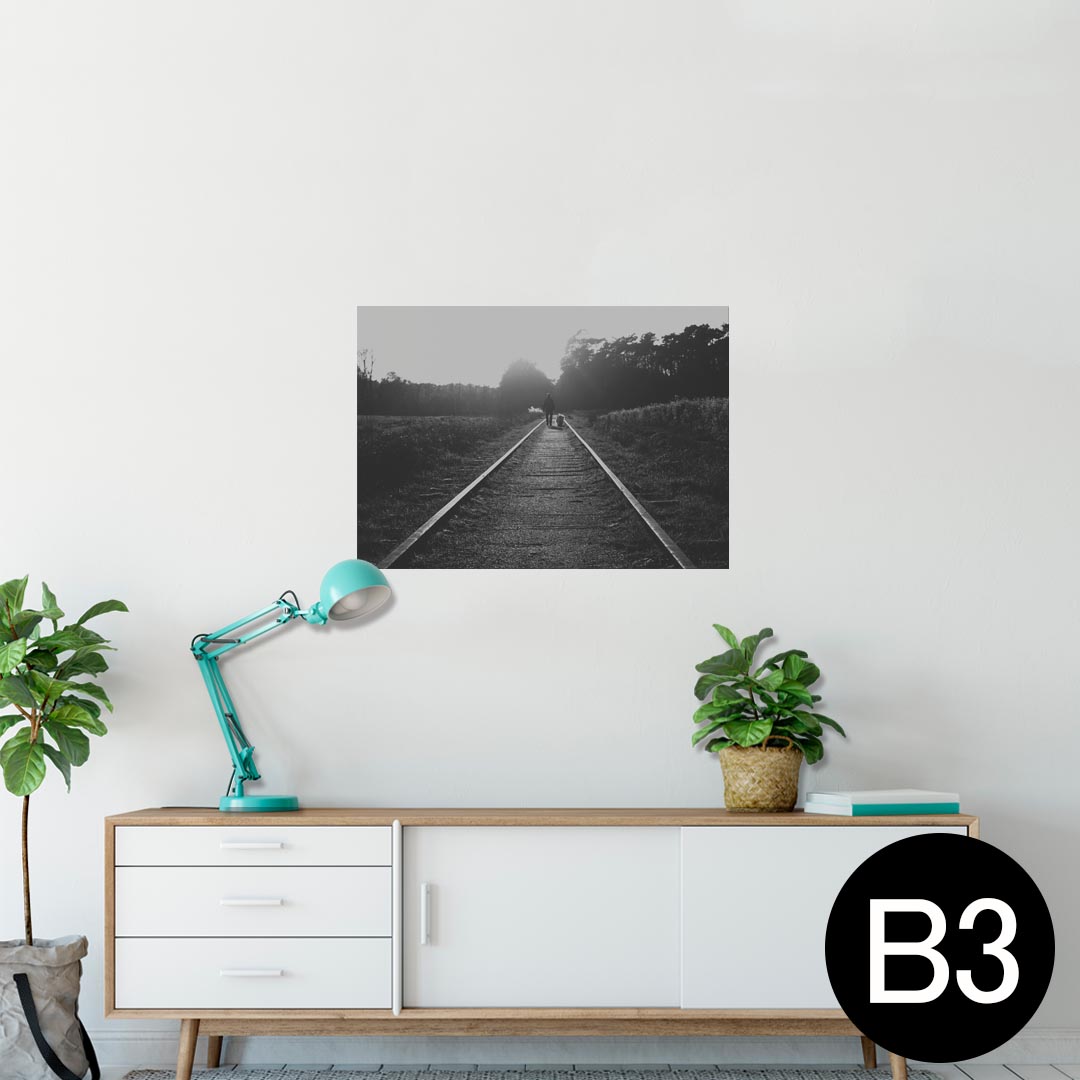 ポスター ウォールステッカー シール式ステッカー 飾り 364×515mm B3 写真 フォト 壁 インテリア おしゃれ 剥がせる wall sticker poster 025998 線路 鉄道