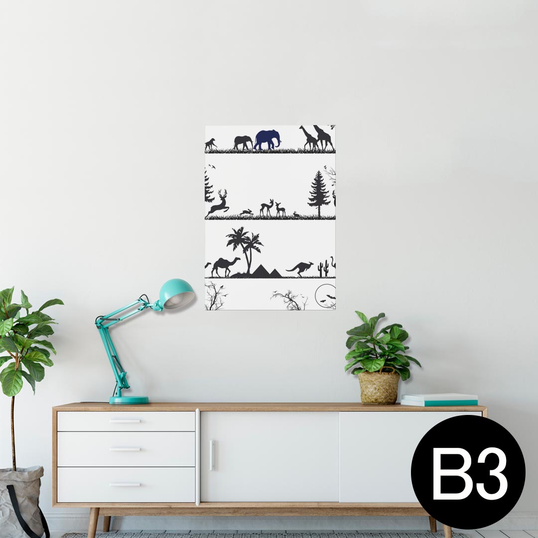 ポスター ウォールステッカー シール式ステッカー 飾り 364×515mm B3 写真 フォト 壁 インテリア おしゃれ 剥がせる wall sticker poster 005906 影 動物