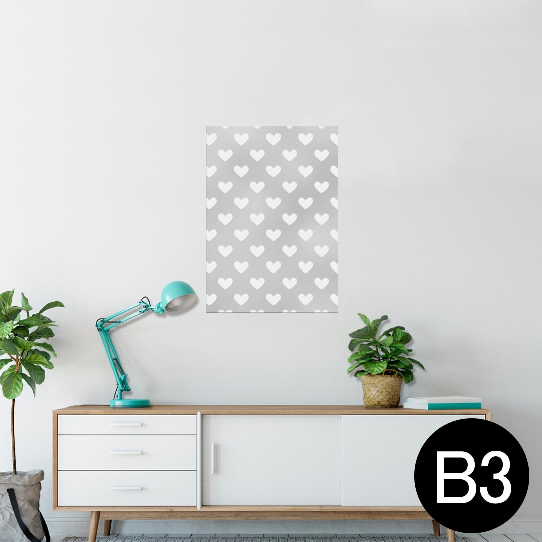 ポスター ウォールステッカー シール式ステッカー 飾り 364×515mm B3 写真 フォト 壁 インテリア おしゃれ 剥がせる wall sticker poster 006550 ハート 模様