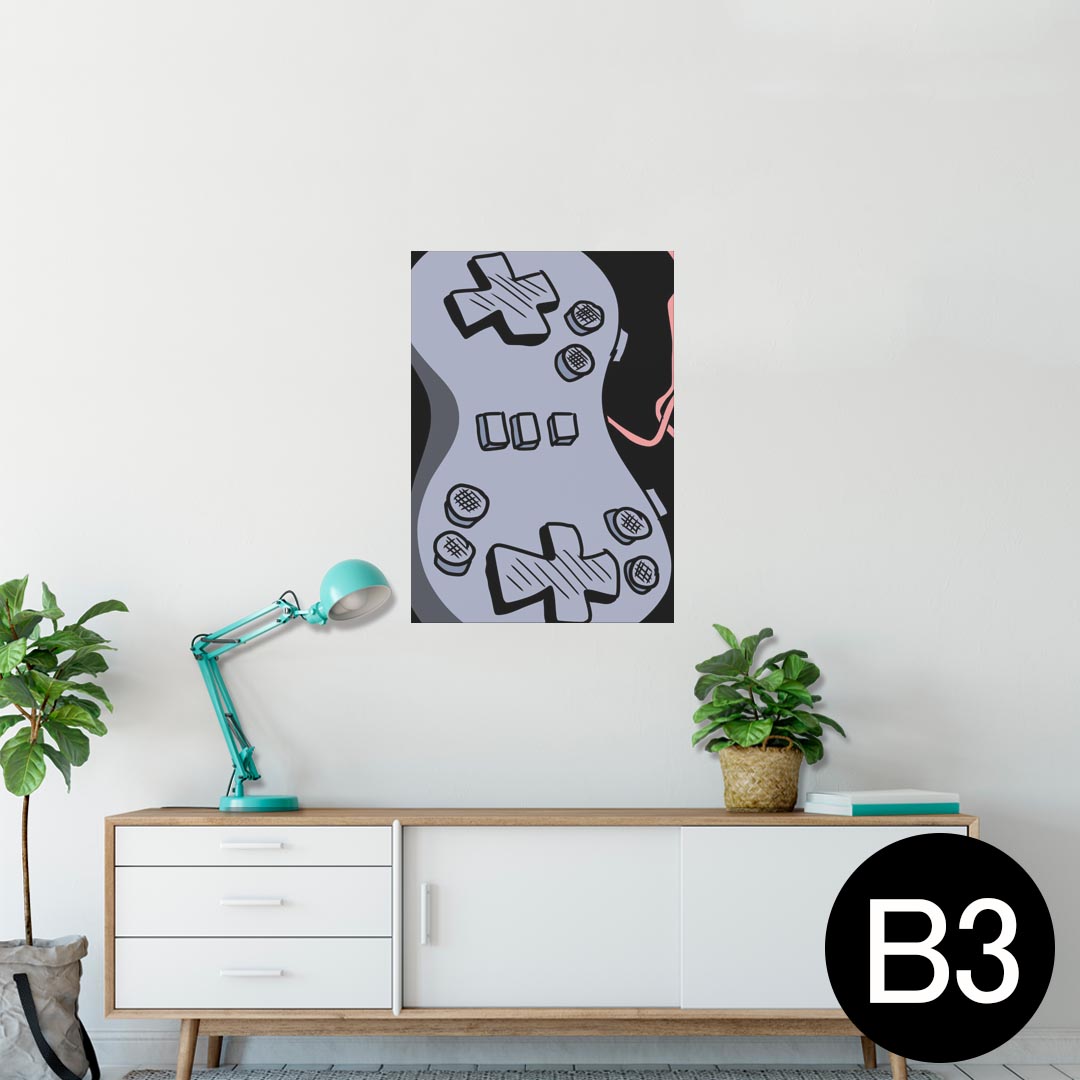 ポスター ウォールステッカー シール式ステッカー 飾り 364×515mm B3 写真 フォト 壁 インテリア おしゃれ 剥がせる wall sticker poster 006974 イラスト　コントローラー