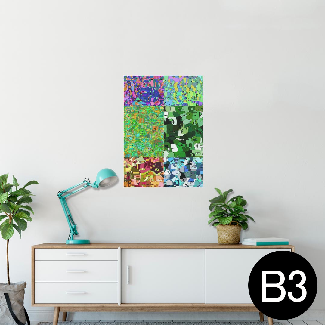 ポスター ウォールステッカー シール式ステッカー 飾り 364×515mm B3 写真 フォト 壁 インテリア おしゃれ 剥がせる wall sticker poster 008621 カラフル 模様