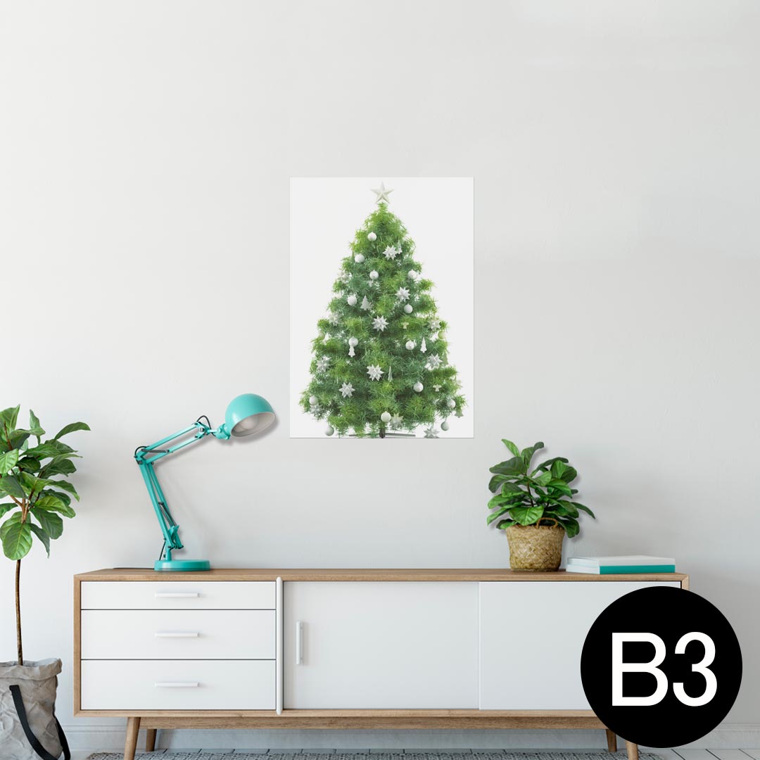 ポスター ウォールステッカー シール式ステッカー 飾り 364×515mm B3 写真 フォト 壁 インテリア おしゃれ 剥がせる wall sticker poster 009841 クリスマス　ツリー　緑