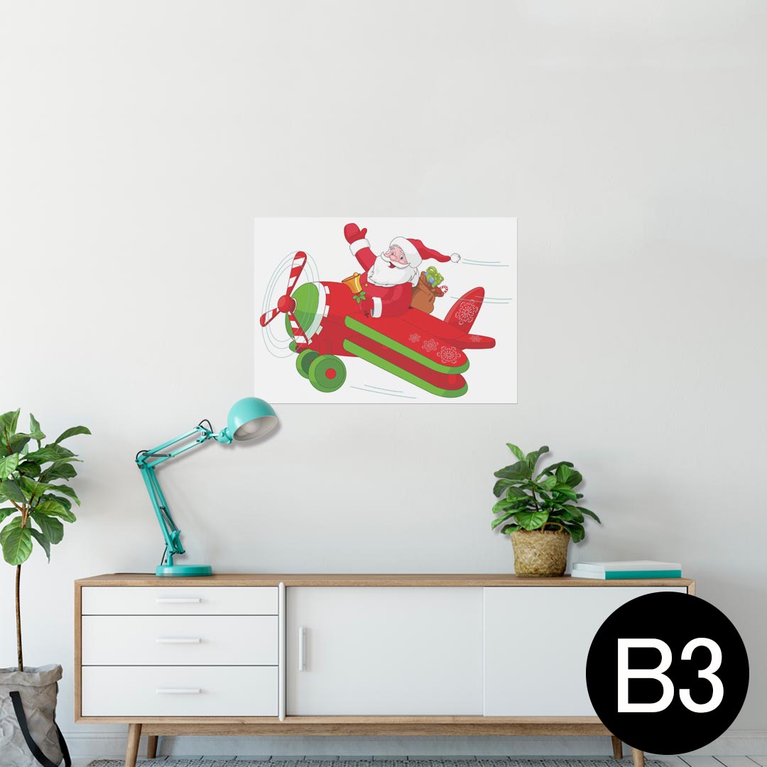 ポスター ウォールステッカー シール式ステッカー 飾り 364×515mm B3 写真 フォト 壁 インテリア おしゃれ 剥がせる wall sticker poster 010009 クリスマス　サンタ　キャラクター