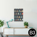 ポスター ウォールステッカー シール式ステッカー 飾り 364×515mm B3 写真 フォト 壁 インテリア おしゃれ 剥がせる wall sticker poster 010587 模様 テント ネイビー