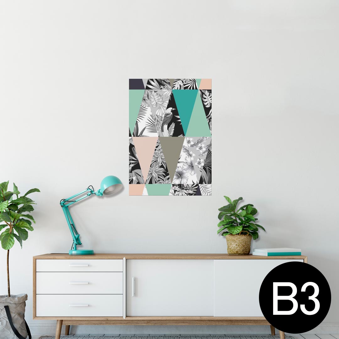 ポスター ウォールステッカー シール式ステッカー 飾り 364×515mm B3 写真 フォト 壁 インテリア おしゃれ 剥がせる wall sticker poster 011183 ボタニカル パステル