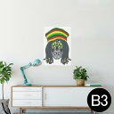 ポスター ウォールステッカー シール式ステッカー 飾り 364×515mm B3 写真 フォト 壁 インテリア おしゃれ 剥がせる wall sticker poster 011717 骸骨 ドクロ レゲエ