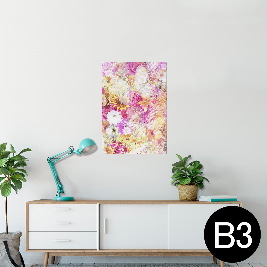 ポスター ウォールステッカー シール式ステッカー 飾り 364×515mm B3 写真 フォト 壁 インテリア おしゃれ 剥がせる wall sticker poster 014158 花 カラフル