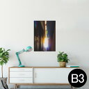 ポスター ウォールステッカー シール式ステッカー 飾り 364×515mm B3 写真 フォト 壁 インテリア おしゃれ 剥がせる wall sticker poster 014961 風景 自然 背景 夜空 夕日
