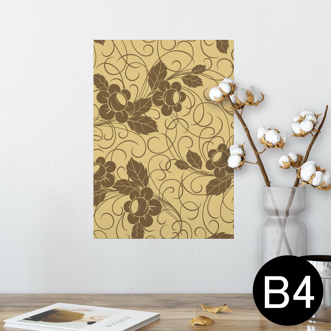 ポスター ウォールステッカー シール式ステッカー 飾り 257×364mm B4 写真 フォト 壁 インテリア おしゃれ 剥がせる wall sticker poster 000727 花　リーフ(3)