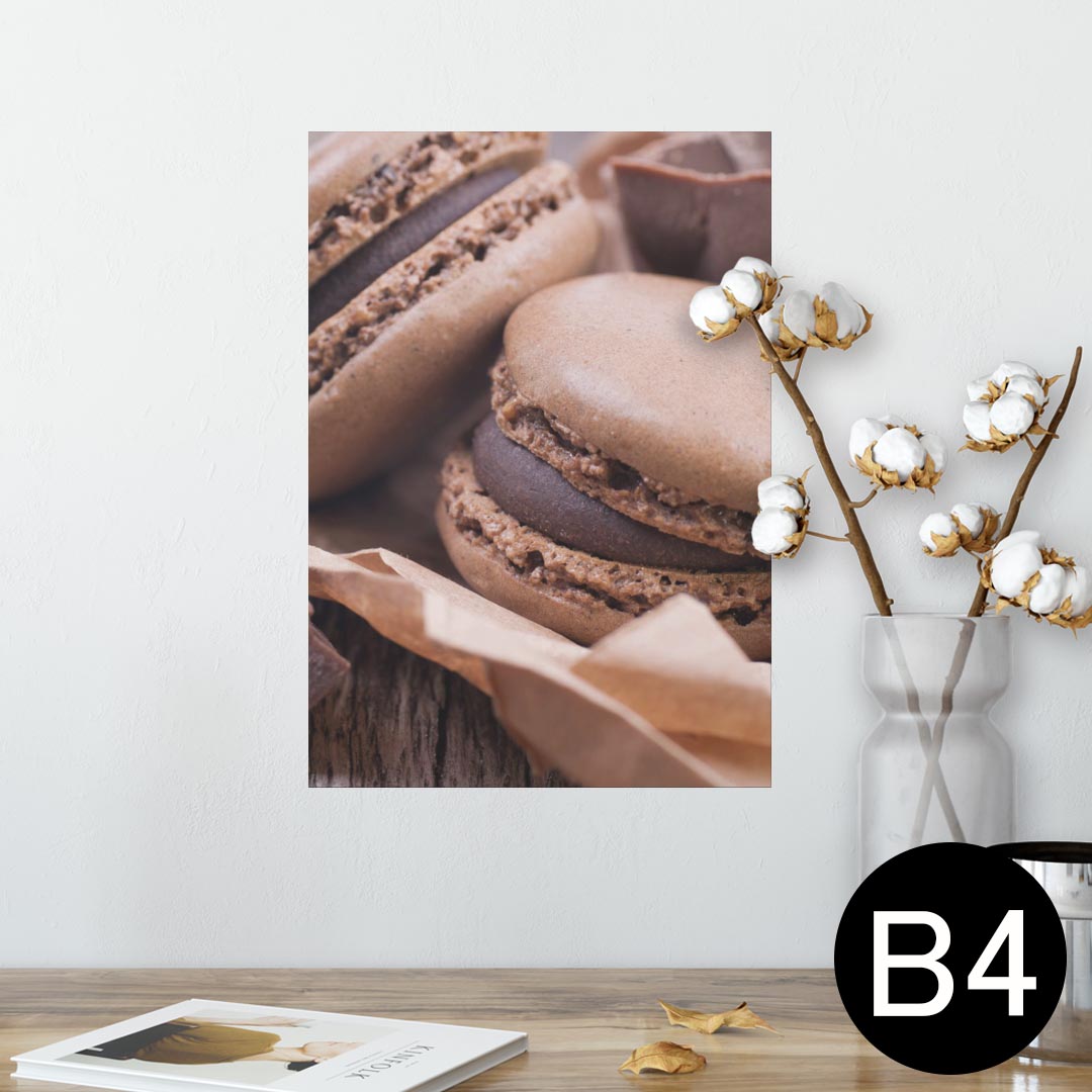ポスター ウォールステッカー シール式ステッカー 飾り 257×364mm B4 写真 フォト 壁 インテリア おしゃれ 剥がせる wall sticker poster 001014 マカロン チョコレート