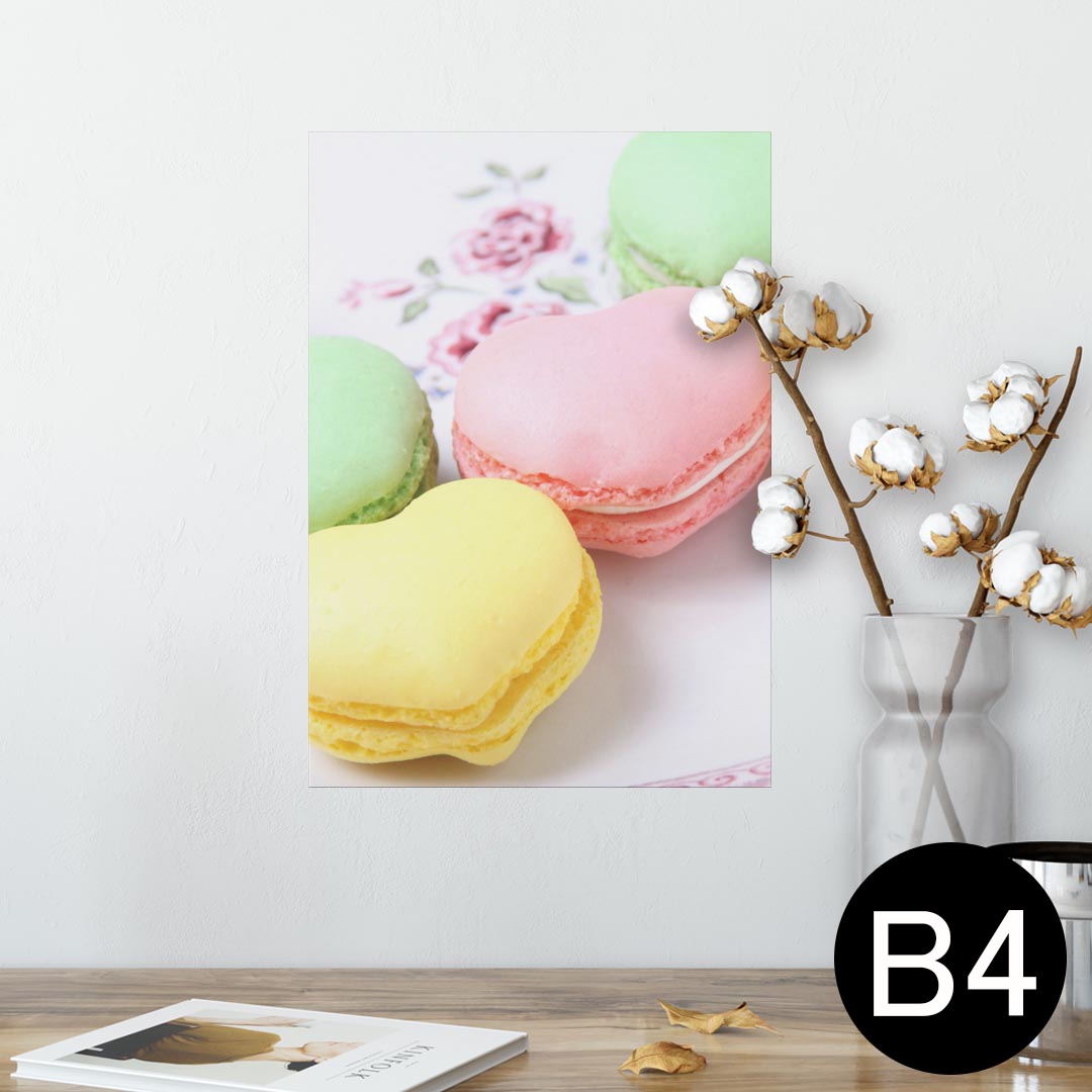 ポスター ウォールステッカー シール式ステッカー 飾り 257×364mm B4 写真 フォト 壁 インテリア おしゃれ 剥がせる wall sticker poster 002672 マカロン カラフル 写真