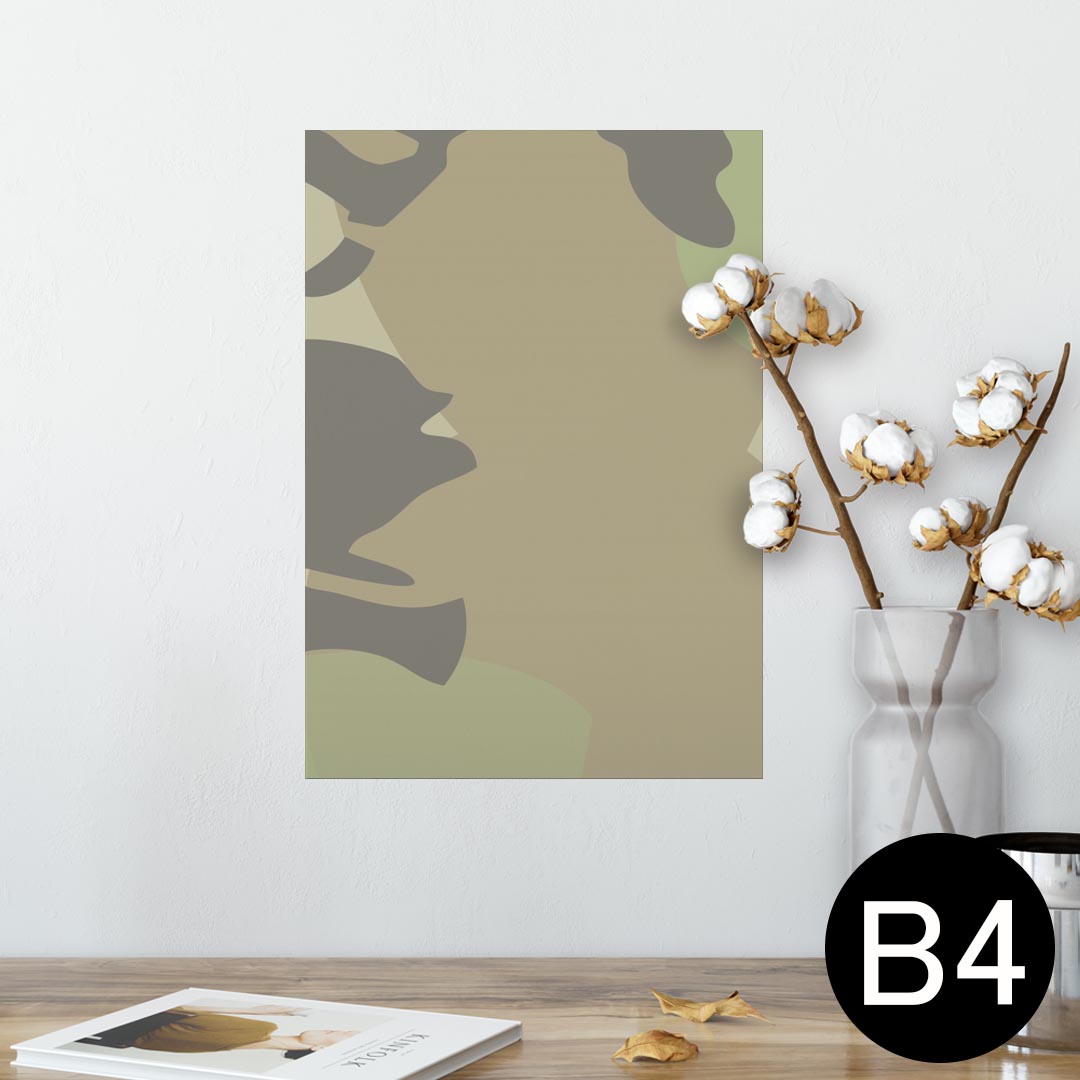 ポスター ウォールステッカー シール式ステッカー 飾り 257×364mm B4 写真 フォト 壁 インテリア おしゃれ 剥がせる wall sticker poster 003712 迷彩　カモフラ　模様