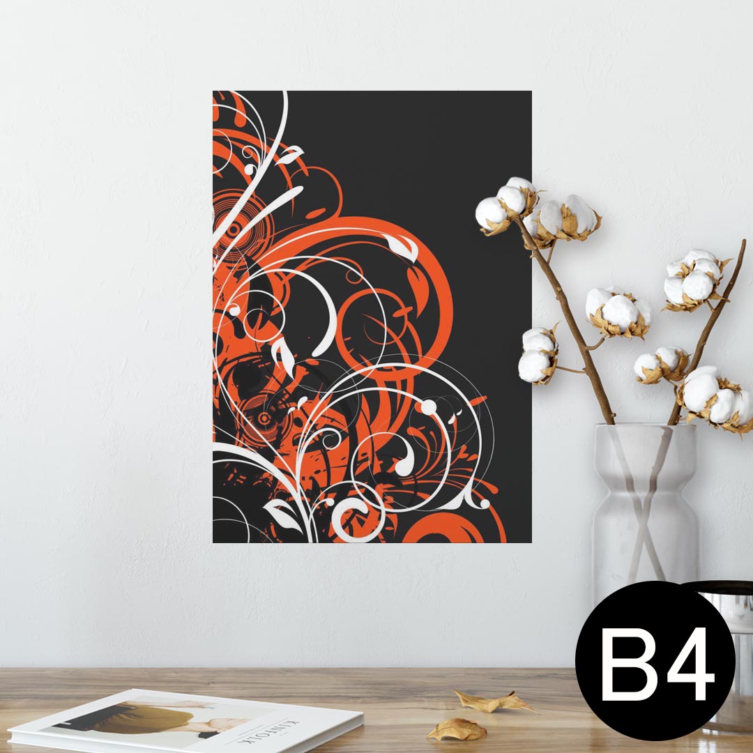 ポスター ウォールステッカー シール式ステッカー 飾り 257×364mm B4 写真 フォト 壁 インテリア おしゃれ 剥がせる wall sticker poster 007550 植物　赤　レッド　黒　ブラック