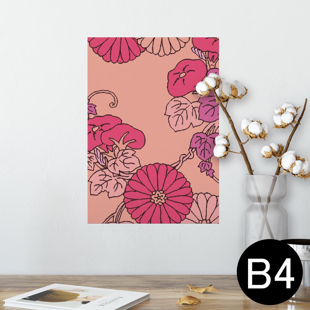 ポスター ウォールステッカー シール式ステッカー 飾り 257×364mm B4 写真 フォト 壁 インテリア おしゃれ 剥がせる wall sticker poster 010359 和風　和柄