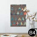 ポスター ウォールステッカー シール式ステッカー 飾り 257×364mm B4 写真 フォト 壁 インテリア おしゃれ 剥がせる wall sticker poster 010773 模様 テント 茶色