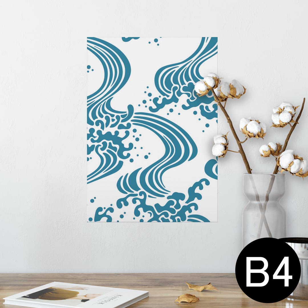 ポスター ウォールステッカー シール式ステッカー 飾り 257×364mm B4 写真 フォト 壁 インテリア おしゃれ 剥がせる wall sticker poster 012075 波　海　模様