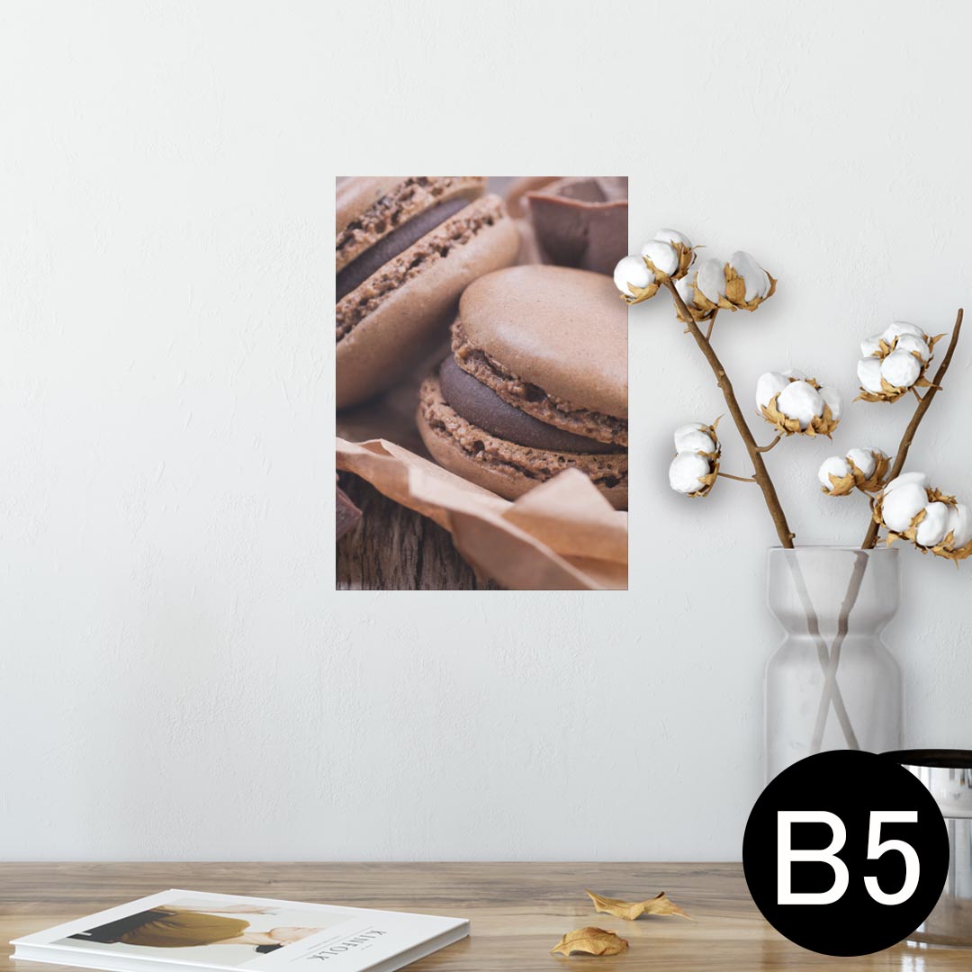 ポスター ウォールステッカー シール式ステッカー 飾り 182×257mm B5 写真 フォト 壁 インテリア おしゃれ 剥がせる wall sticker poster 001014 マカロン チョコレート