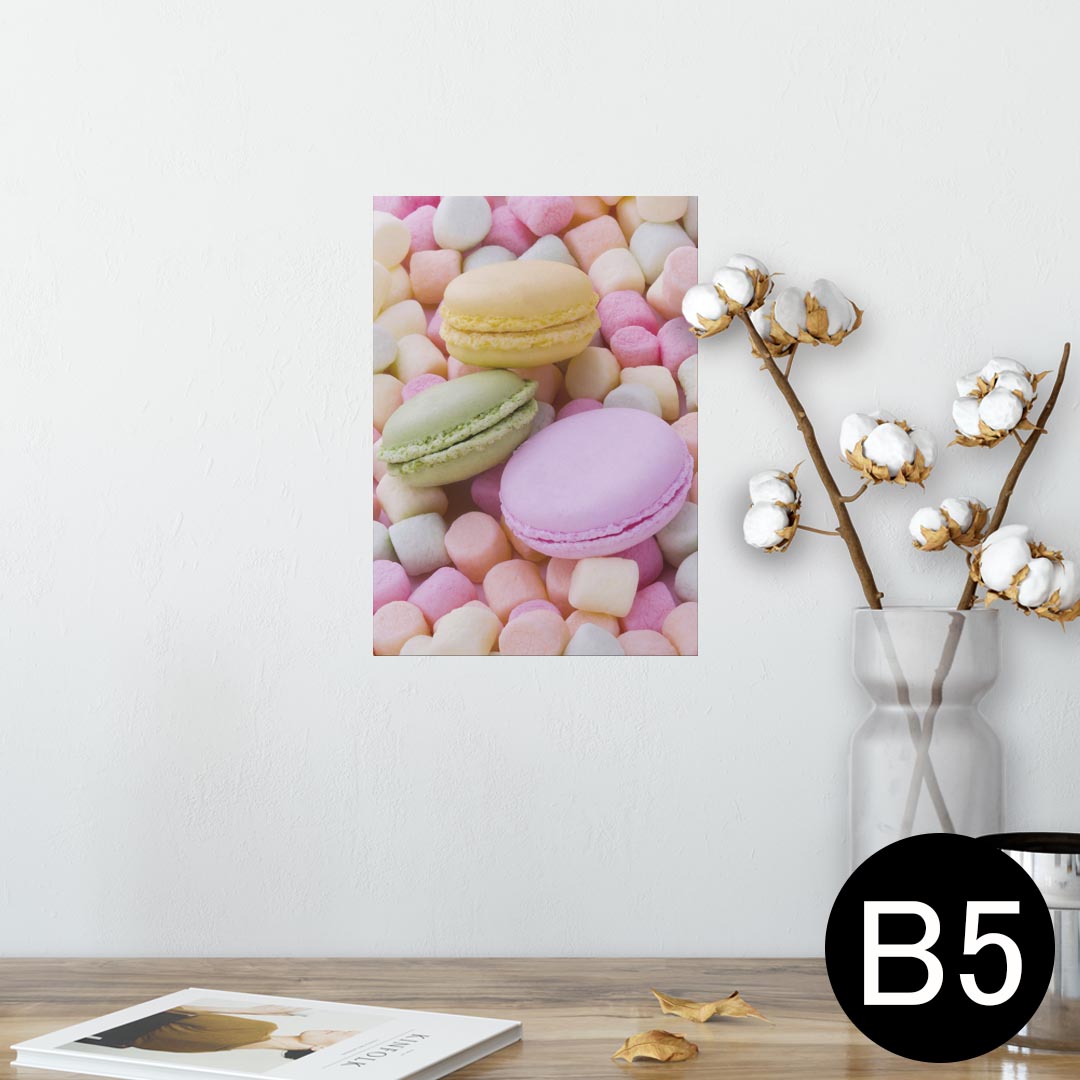 ポスター ウォールステッカー シール式ステッカー 飾り 182×257mm B5 写真 フォト 壁 インテリア おしゃれ 剥がせる wall sticker poster 002600 マカロン カラフル 写真