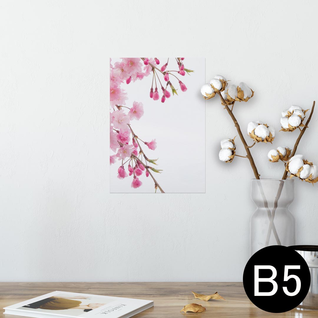ポスター ウォールステッカー シール式ステッカー 飾り 182×257mm B5 写真 フォト 壁 インテリア おしゃれ 　剥がせる wall sticker poster 002620 花　写真　ピンク