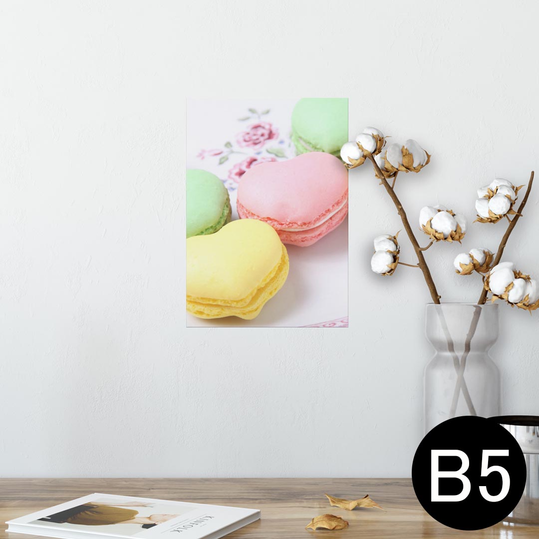 ポスター ウォールステッカー シール式ステッカー 飾り 182×257mm B5 写真 フォト 壁 インテリア おしゃれ 剥がせる wall sticker poster 002672 マカロン カラフル 写真
