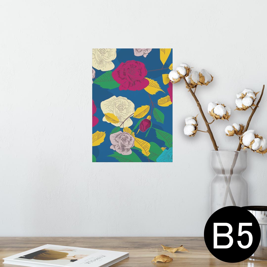 ポスター ウォールステッカー シール式ステッカー 飾り 182×257mm B5 写真 フォト 壁 インテリア おしゃれ 剥がせる wall sticker poster 003578 花 フラワー カラフル